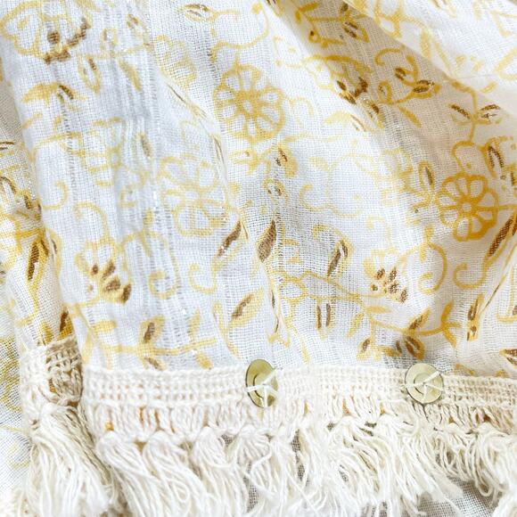 Barok Paris Bohemian People Cotton Lurex Sequin Fringe Mini Dress M/L - Picture 4 of 7